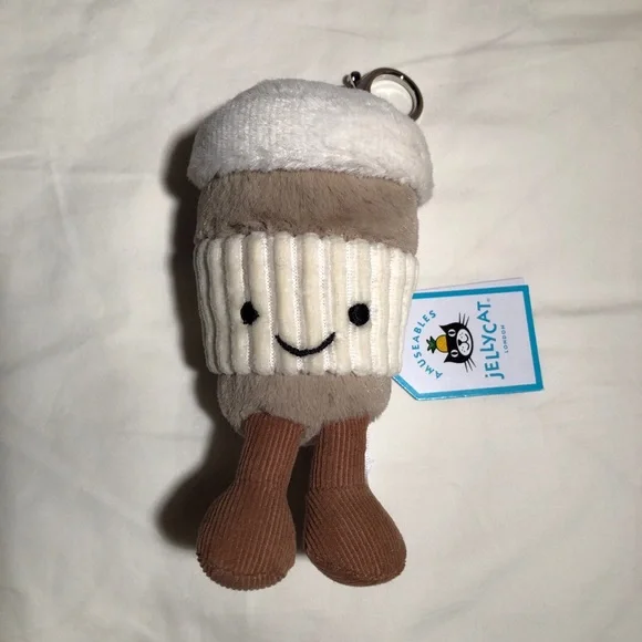 Jellycat Coffee-To-Go Bag Charm BNWT - Picture 1 of 4